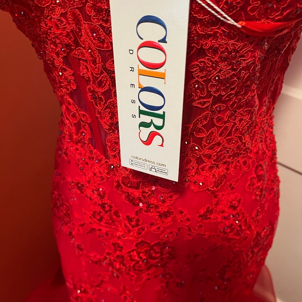 NWT gown by COLORS Dress. Tie back adjustable waist. Sz 12. Perfect for PROM. - Picture 8 of 12
